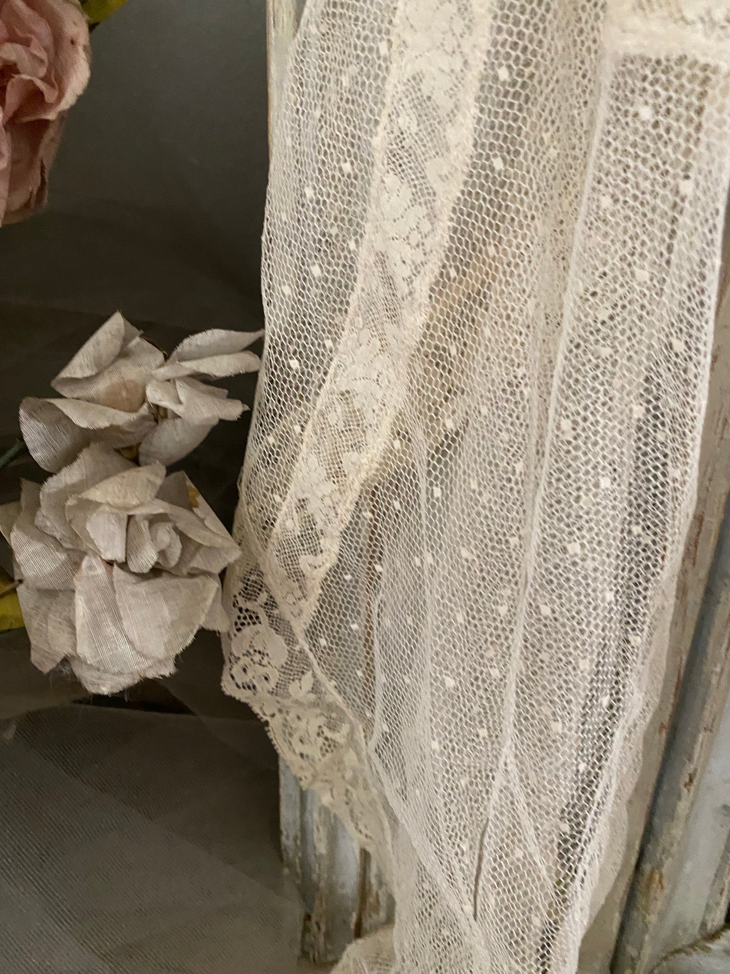 Pair Antique Lace Panels