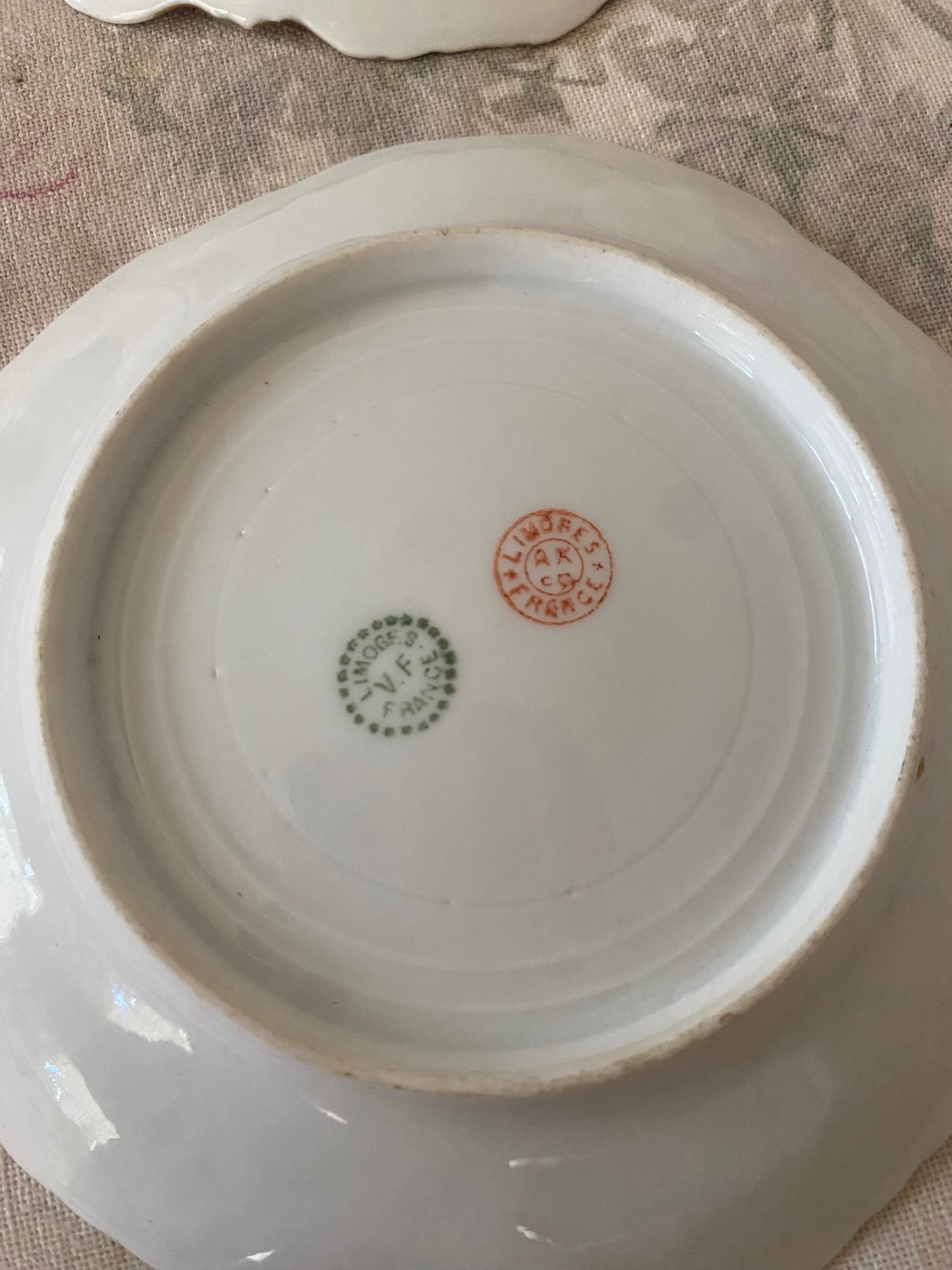 Pair Antique Painted Limoges French Plates