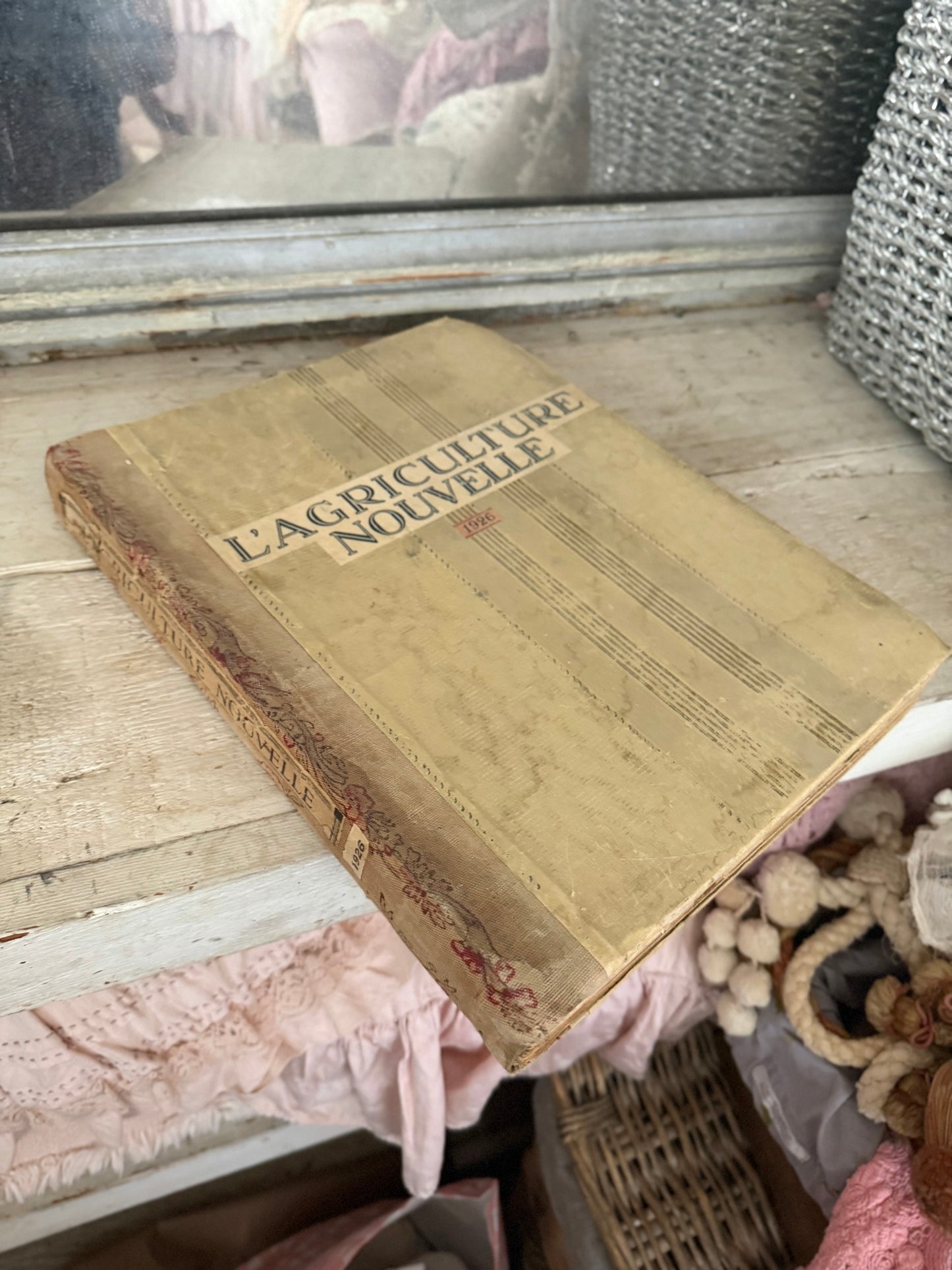 Antique French Fabric Bound Book