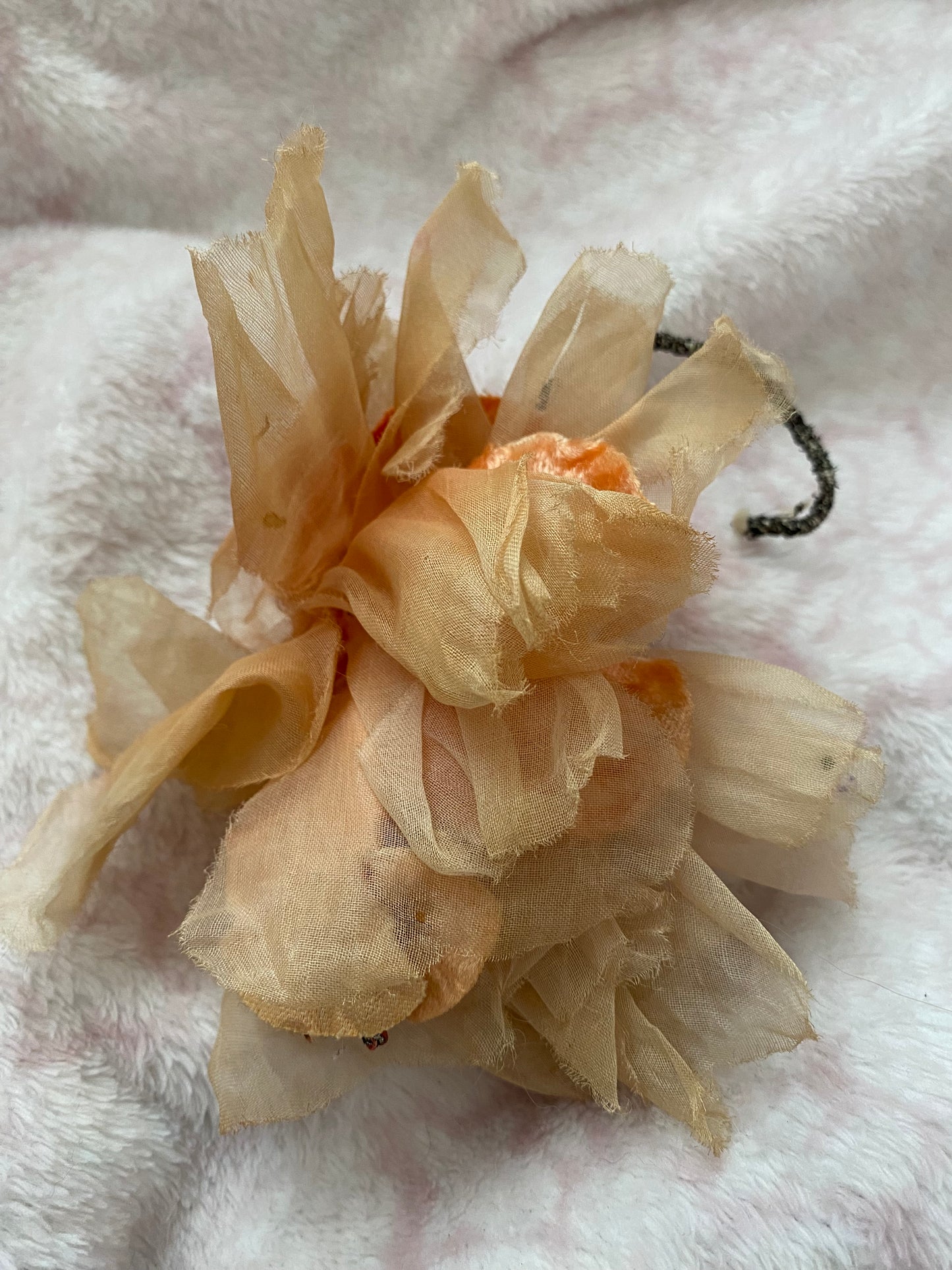 Antique Peach 1920s Millinery Flower