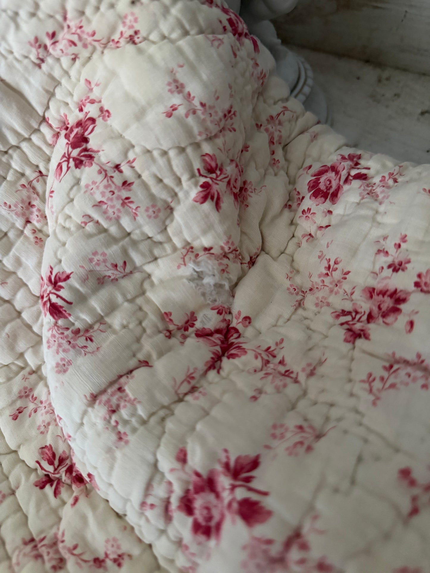 Antique French Childs Boutis Quilt