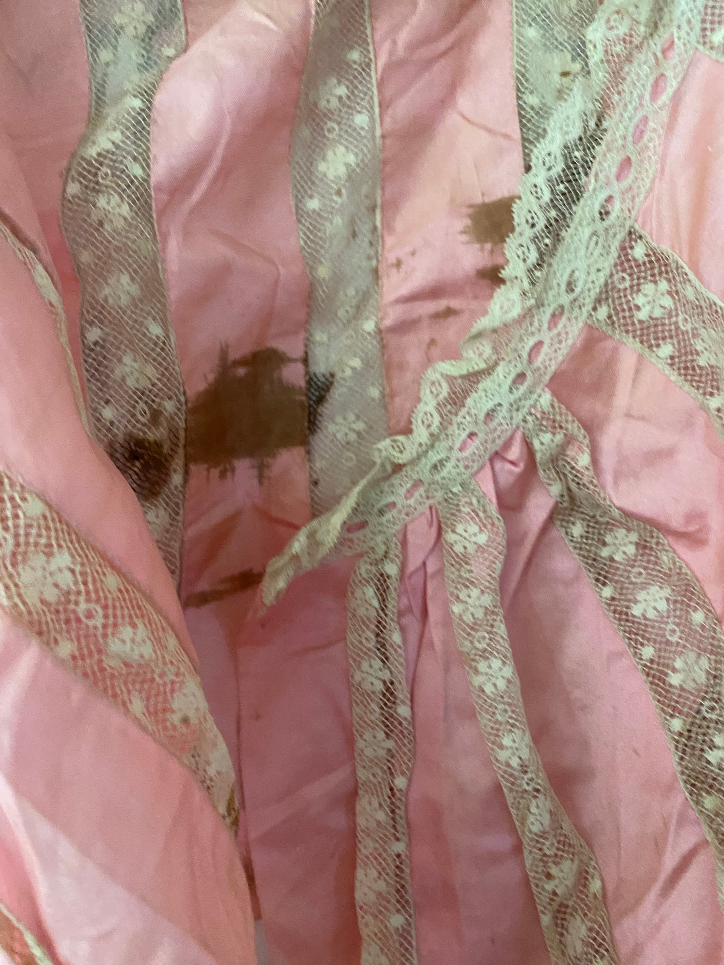 Antique Pink Silk Lace Corset Cover Camisole