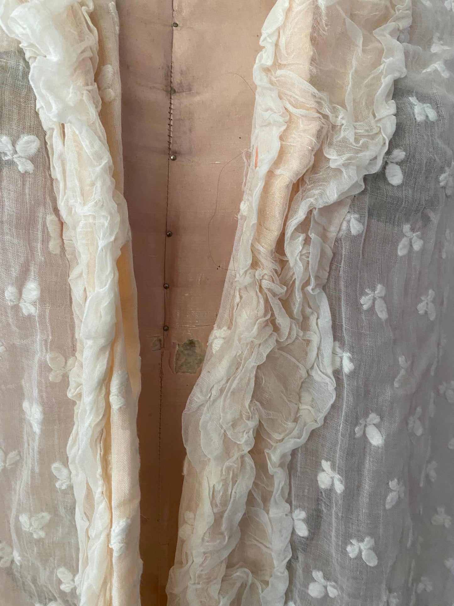 Antique White Pink Shawl