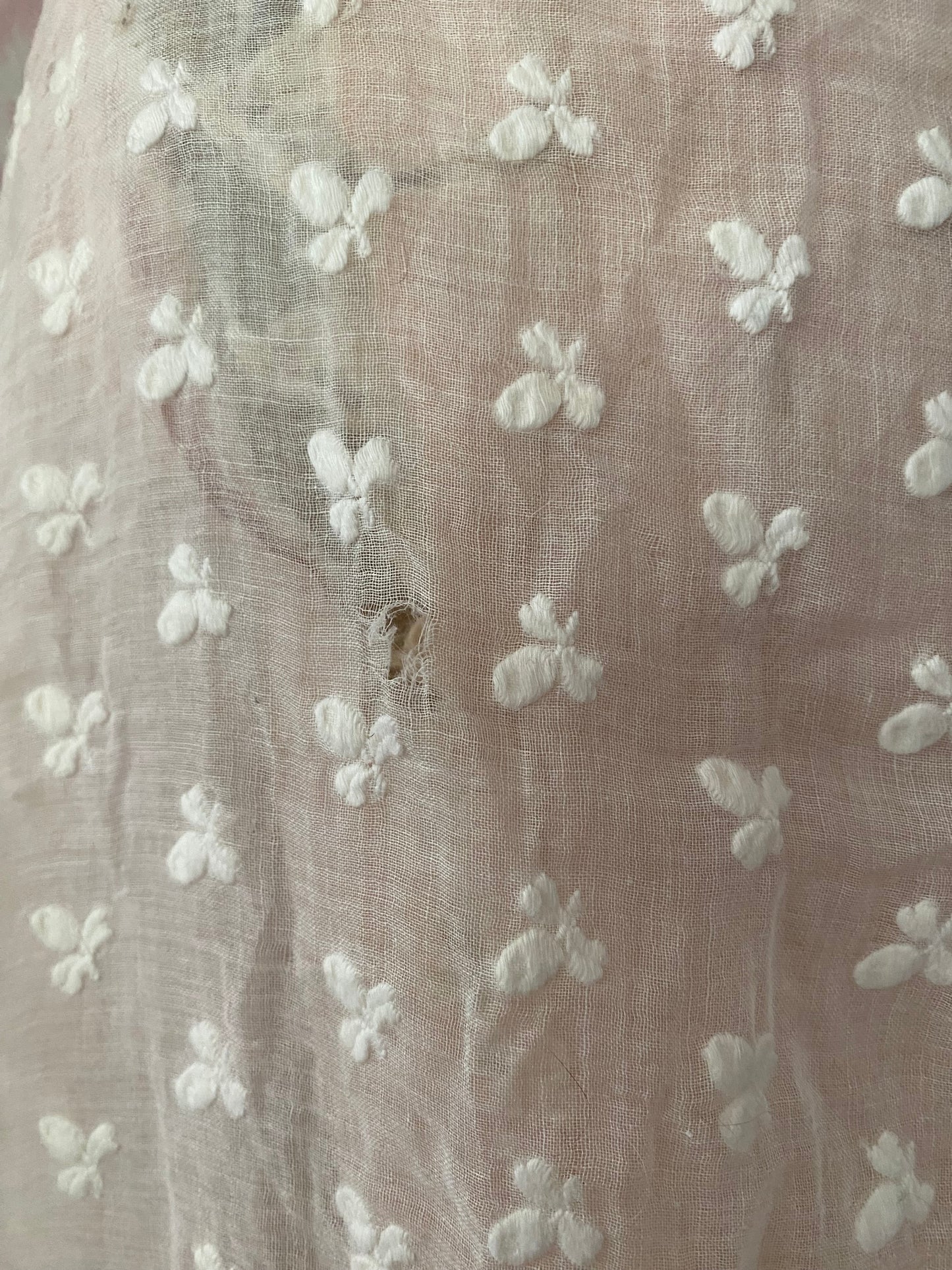 Antique White Pink Shawl
