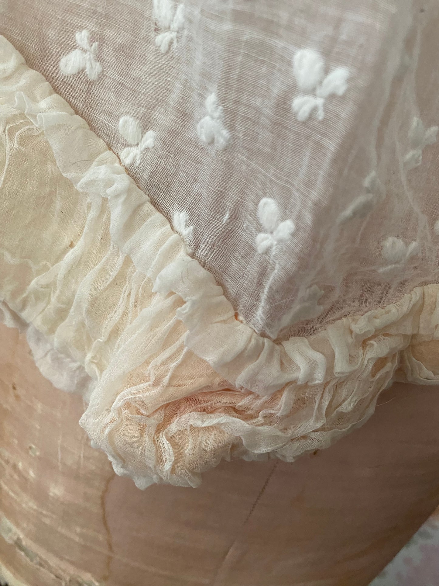 Antique White Pink Shawl