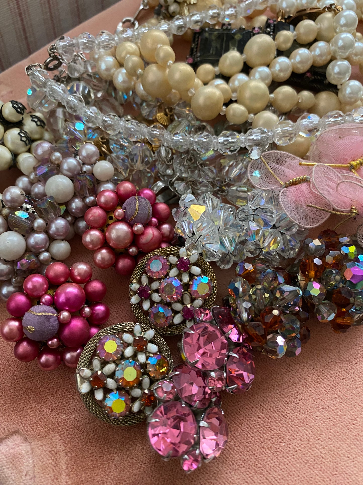 Collection PINK Vintage Costume Jewelry