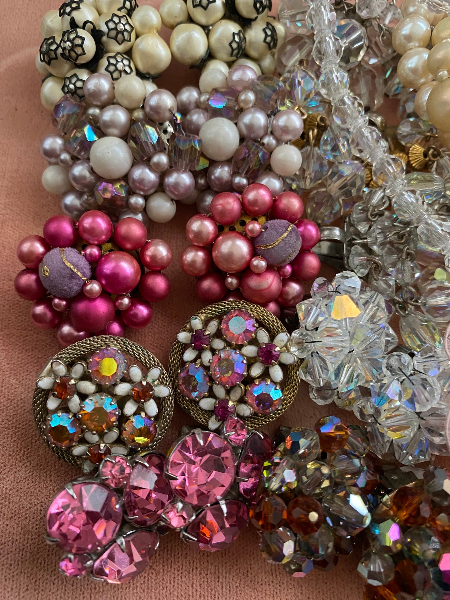 Collection PINK Vintage Costume Jewelry
