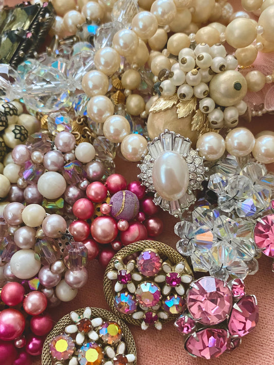 Collection PINK Vintage Costume Jewelry