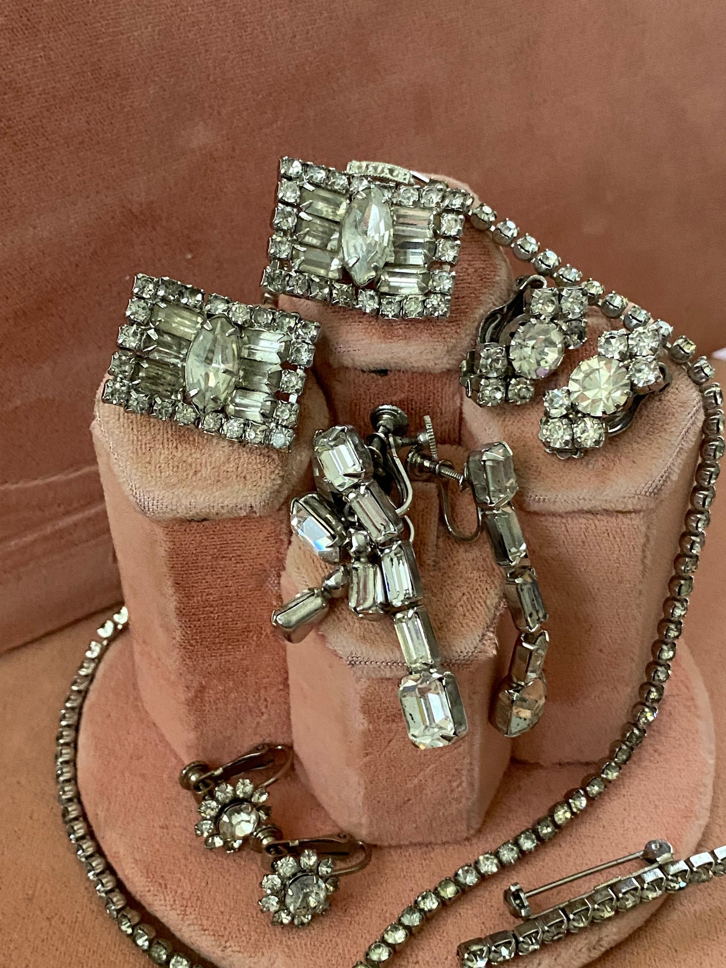 Collection Vintage Rhinestone Costume Jewelry