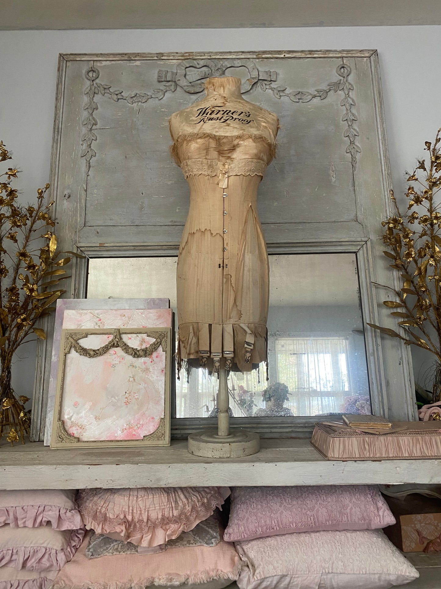 Antique Silk Corset Display Mannequin