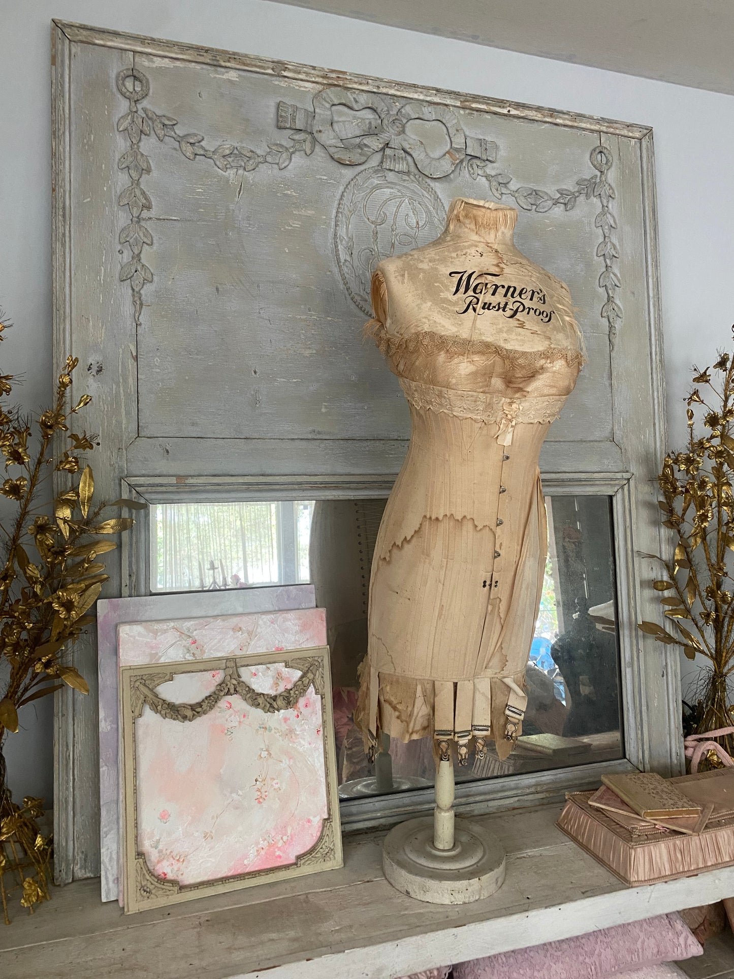 Antique Silk Corset Display Mannequin