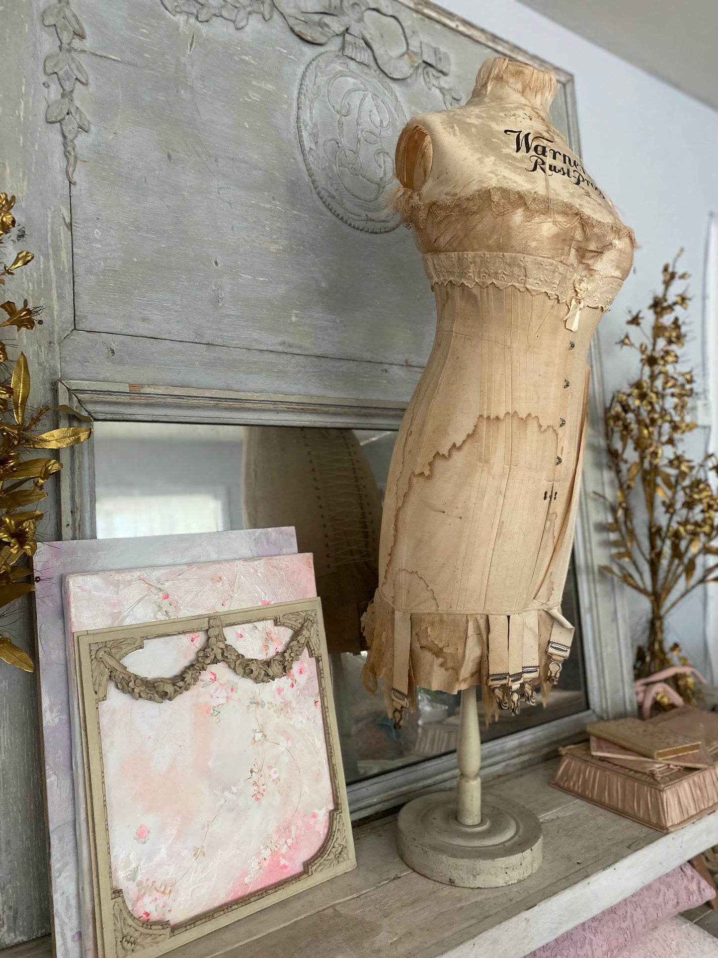 Antique Silk Corset Display Mannequin