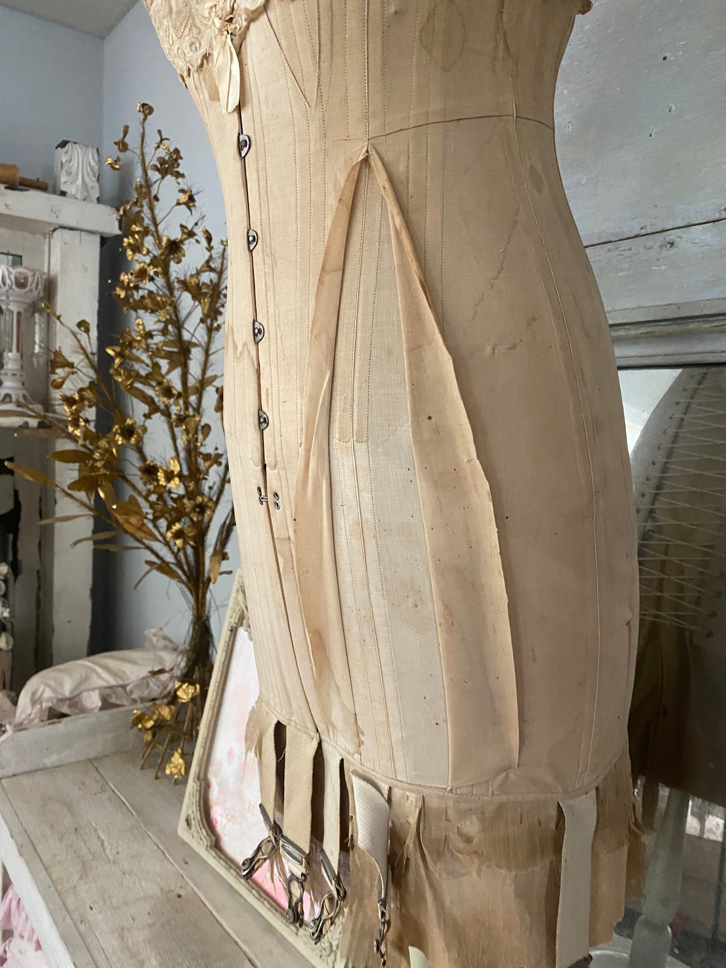 Antique Silk Corset Display Mannequin