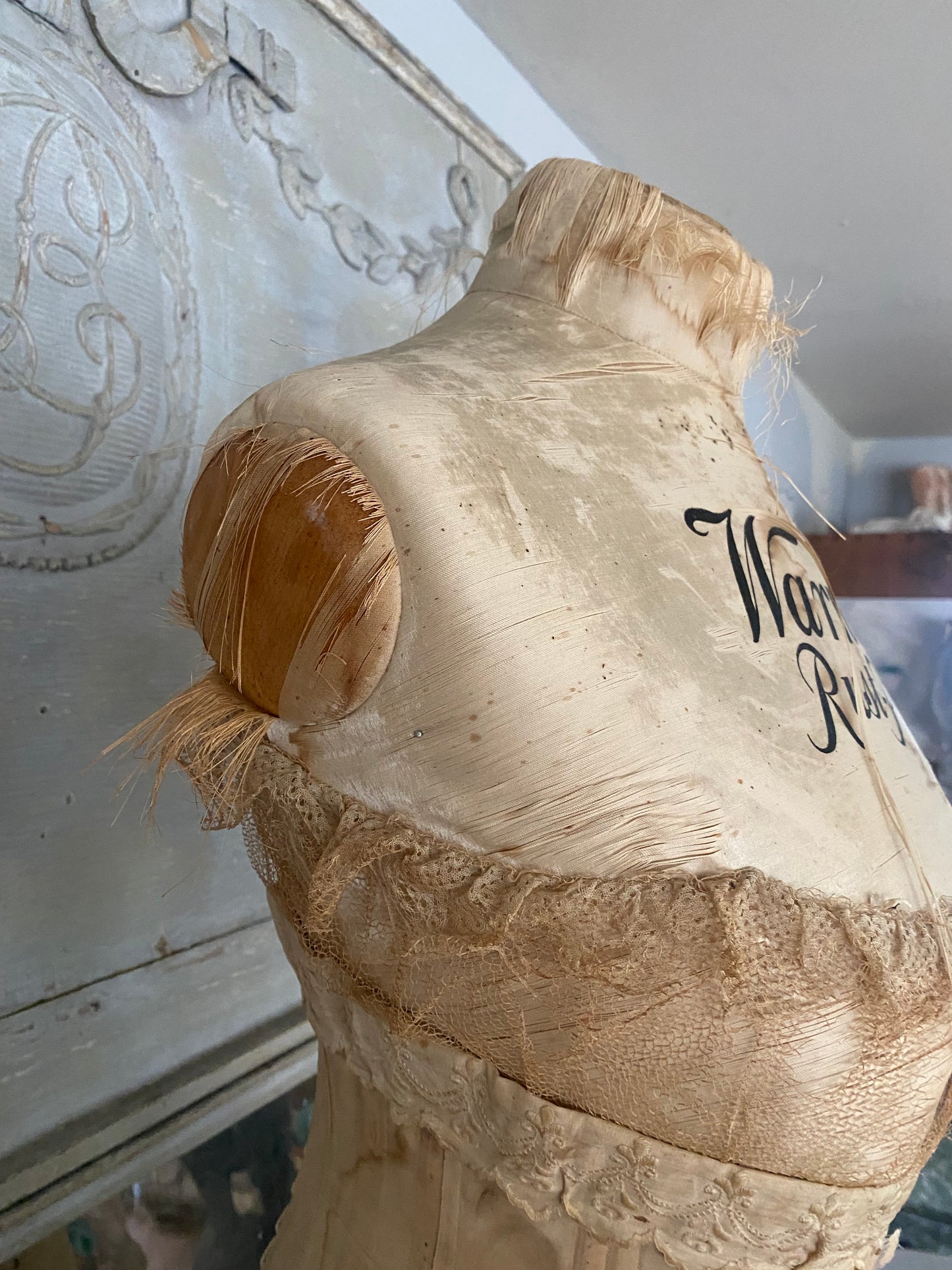 Antique Silk Corset Display Mannequin