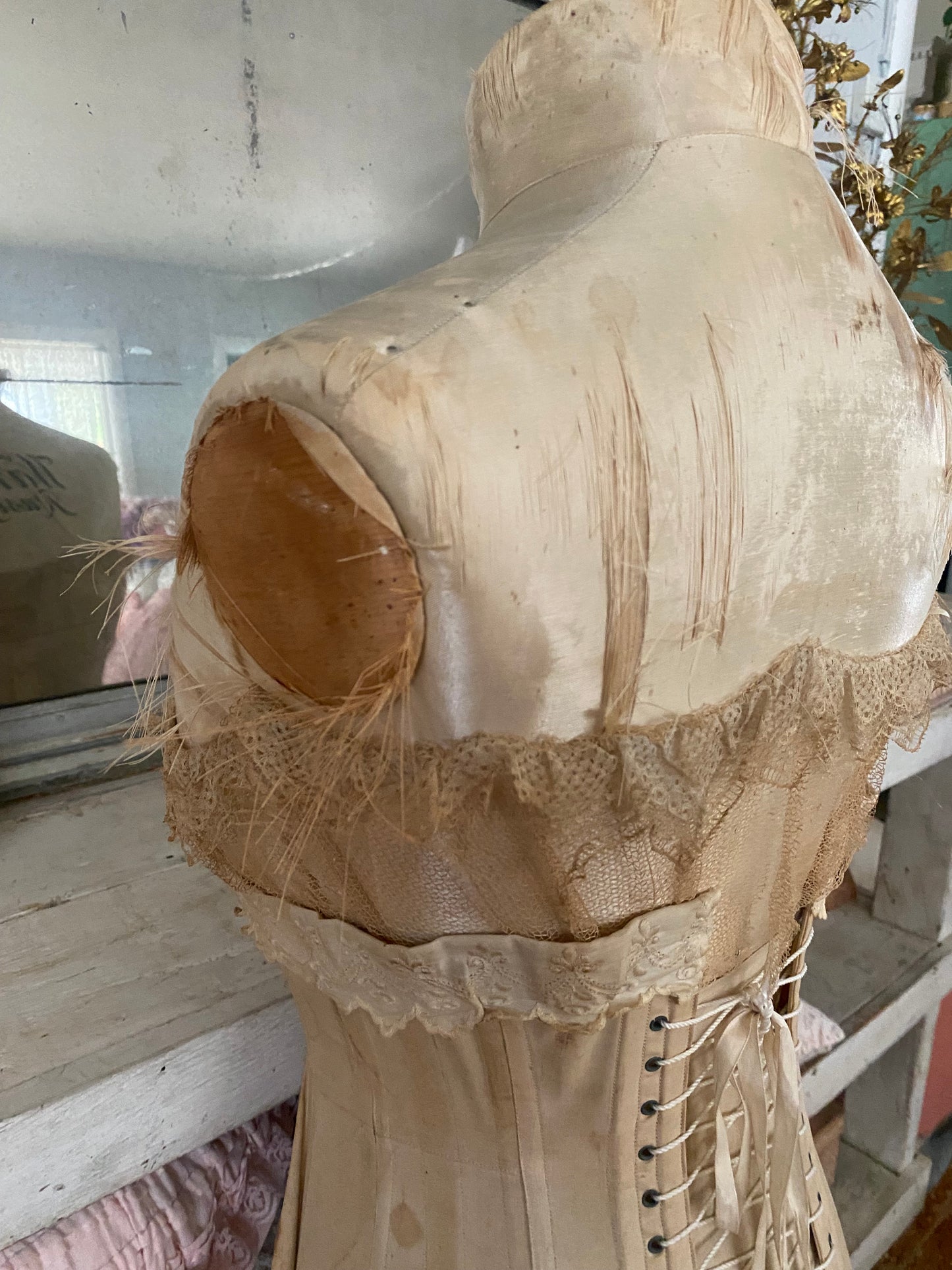 Antique Silk Corset Display Mannequin