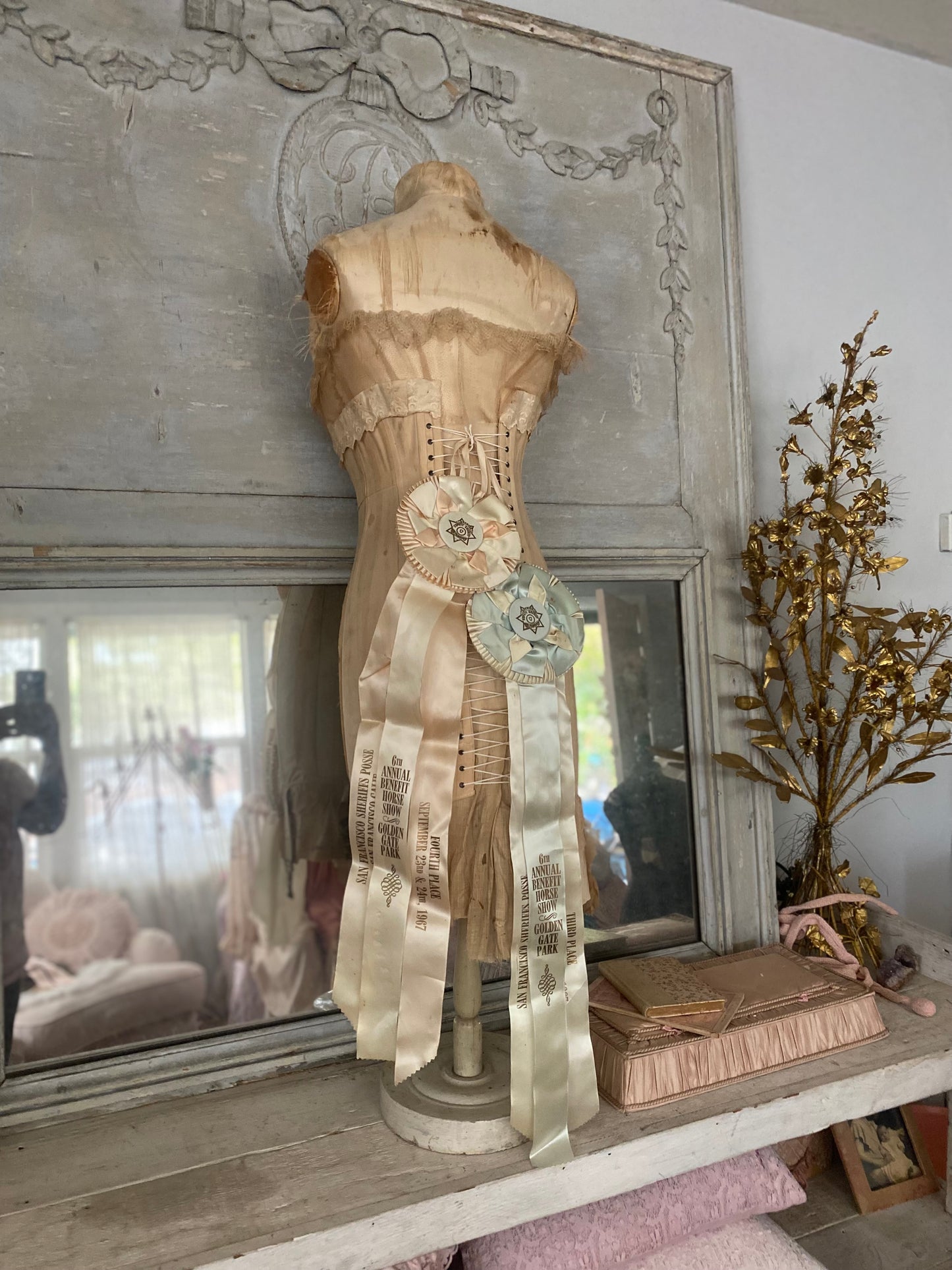 Antique Silk Corset Display Mannequin