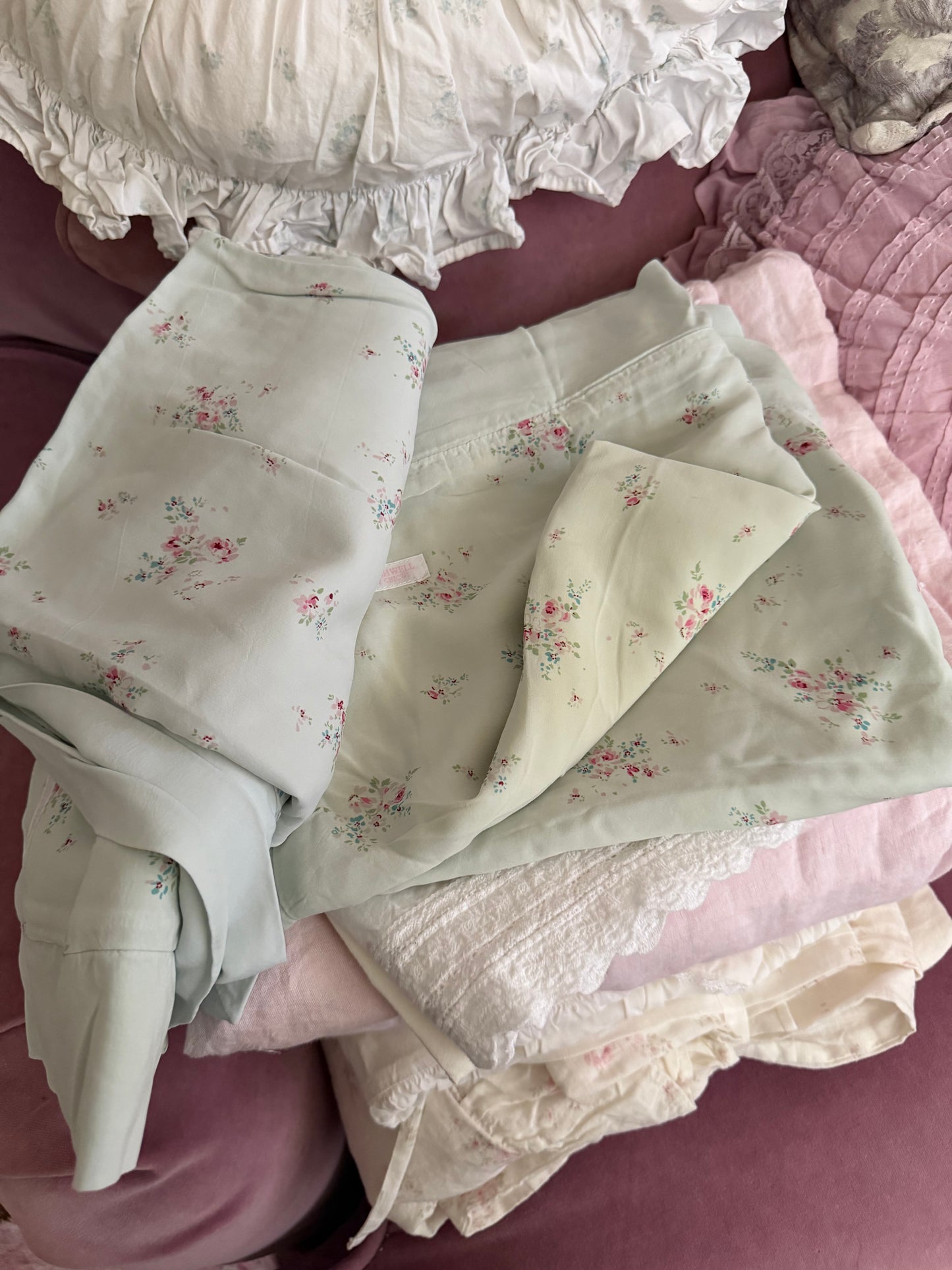 Pair RASSC Rachel Ashwell Bemberg Grace Pillow Shams