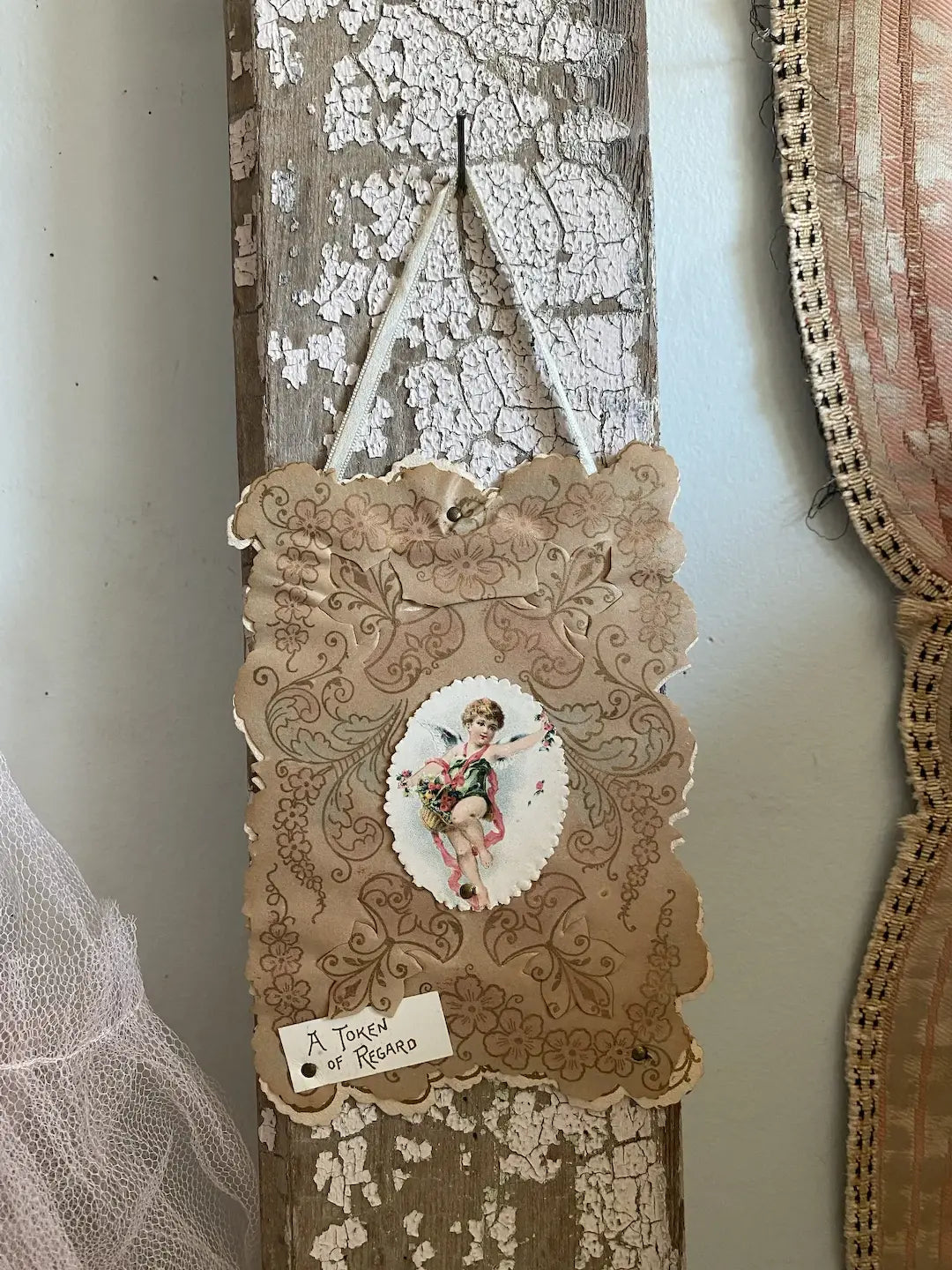 Antique Valentine Card Valentines Day Cherub