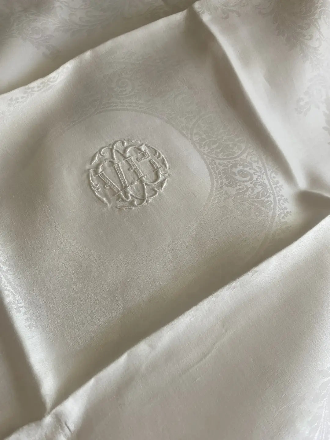 Antique 10pc French Linen Napkins Monogram