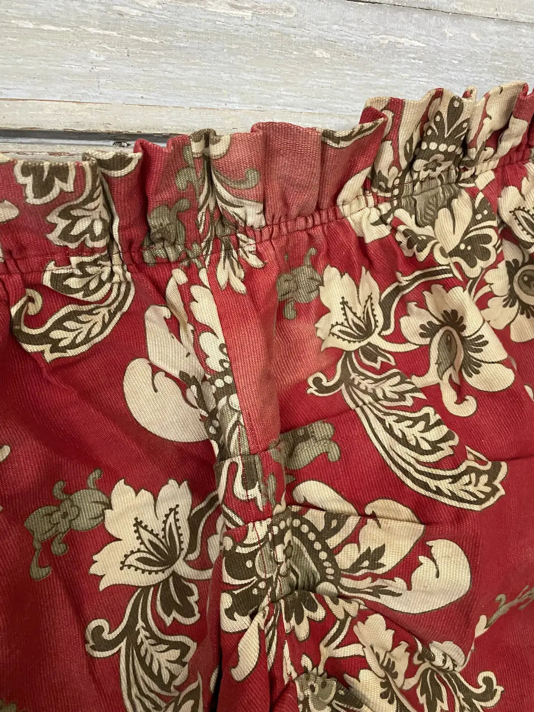 Antique French Fabric Valance Panel Art Nouveau