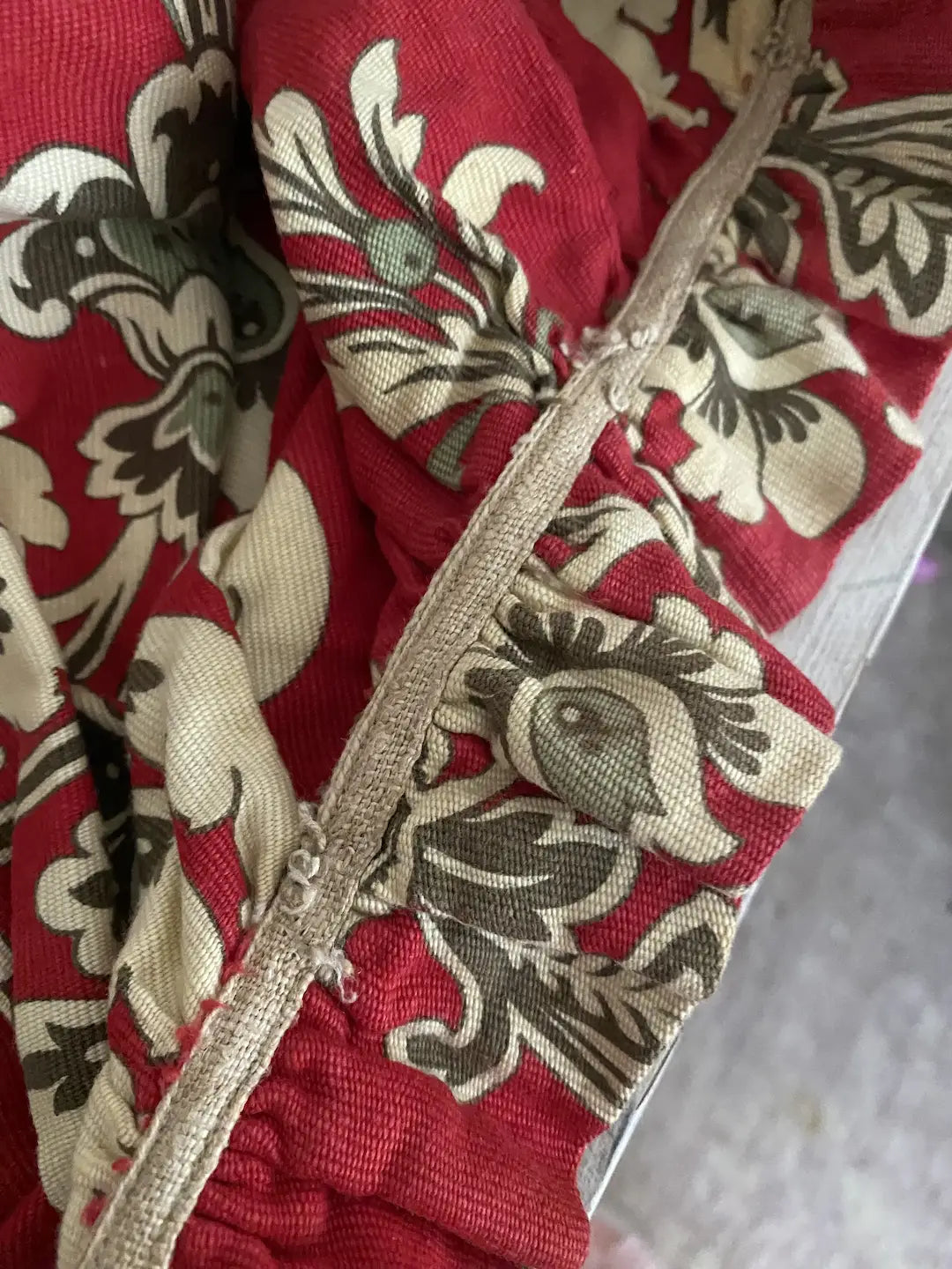 Antique French Fabric Valance Panel Art Nouveau