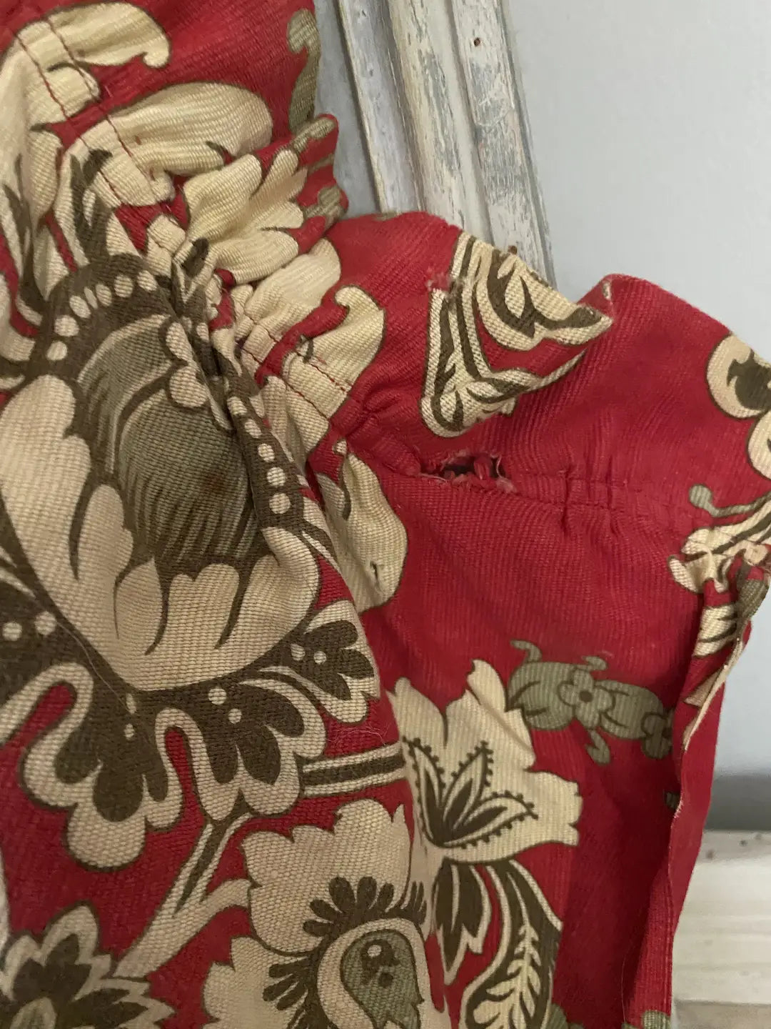 Antique French Fabric Valance Panel Art Nouveau