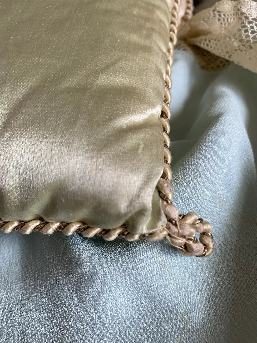 Antique French Painted Delicates Holder Silk