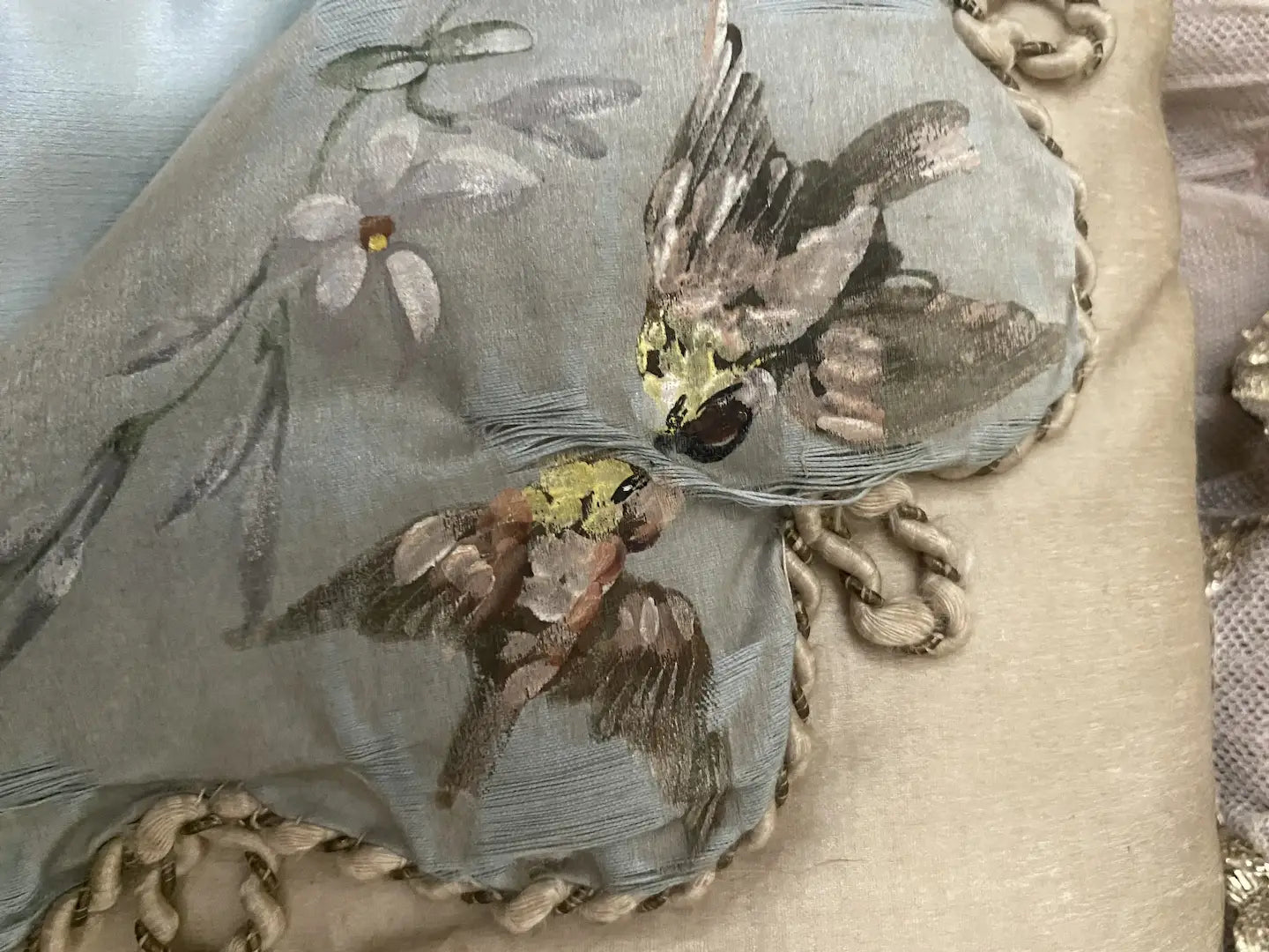 Antique French Silk Lingerie Keeper Holder