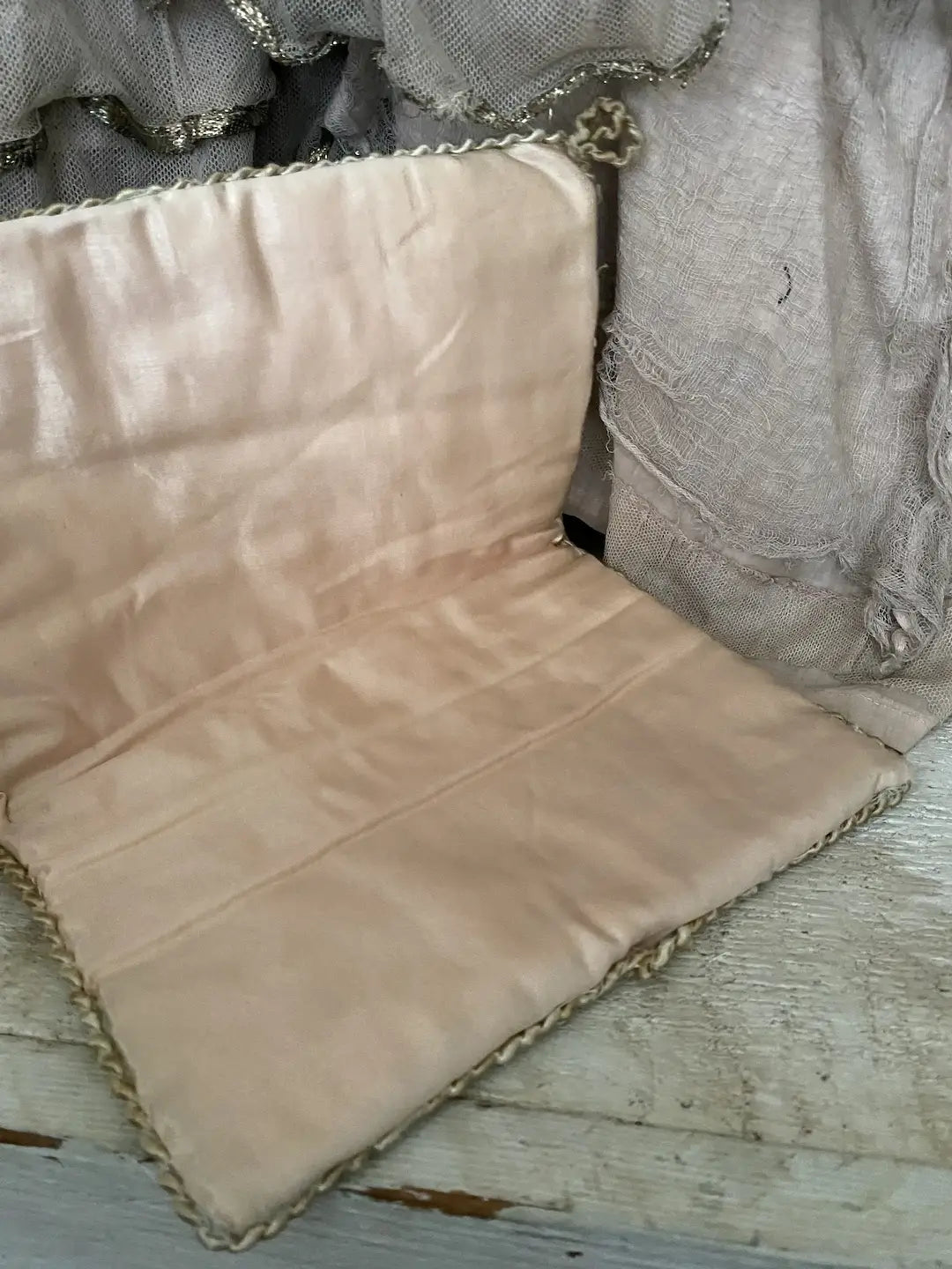 Antique French Silk Lingerie Keeper Holder