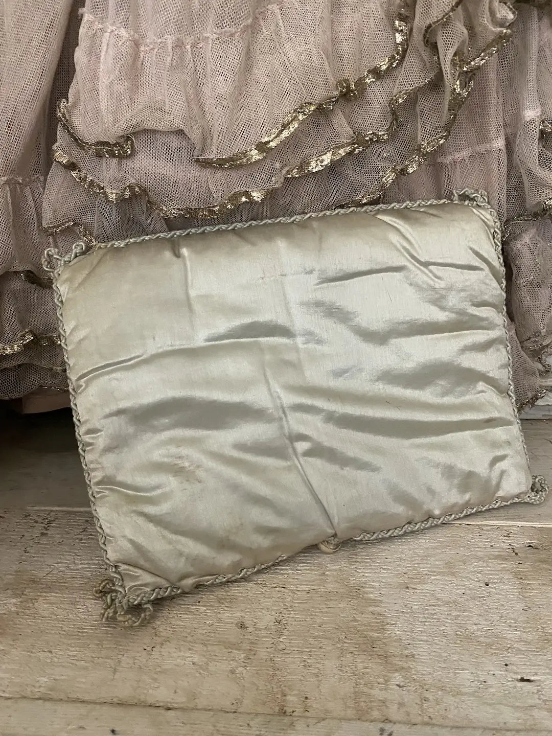 Antique French Silk Lingerie Keeper Holder