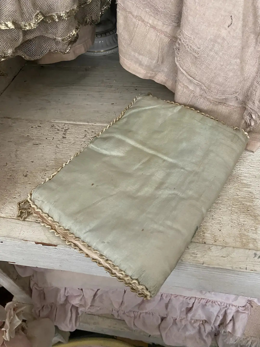 Antique French Silk Lingerie Keeper Holder