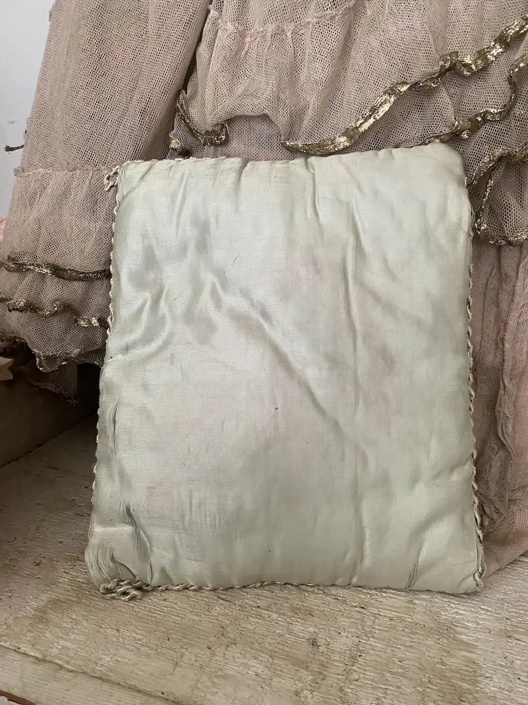 Antique French Silk Lingerie Keeper Holder