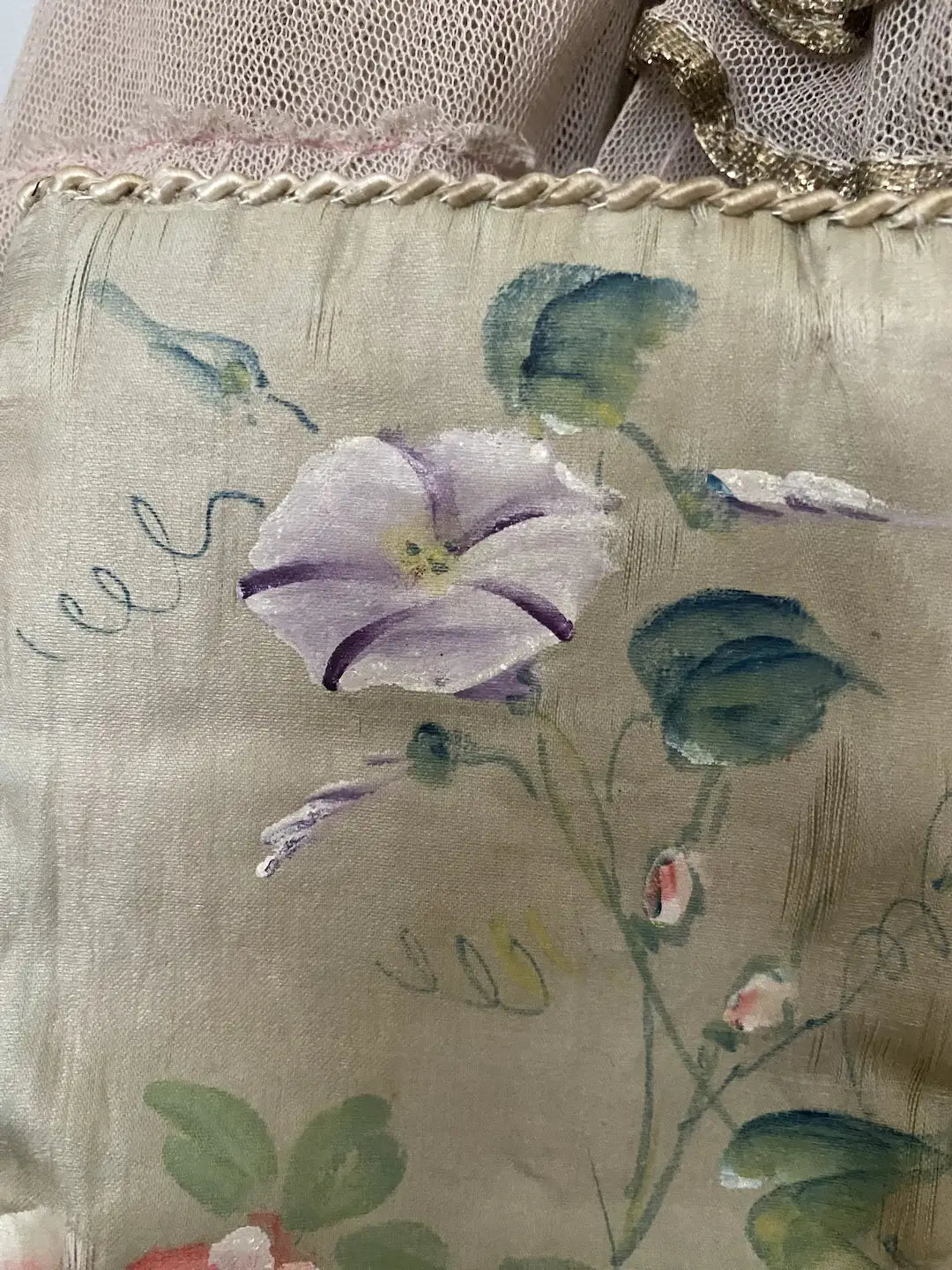 Antique French Silk Lingerie Keeper Holder