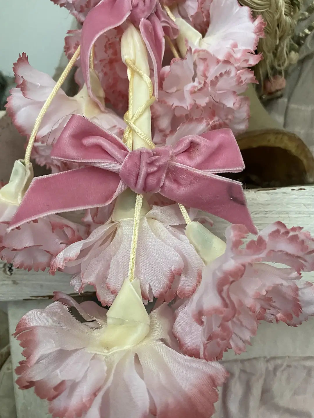 Vintage Headdress Flowers Lace Tulle Showgirl