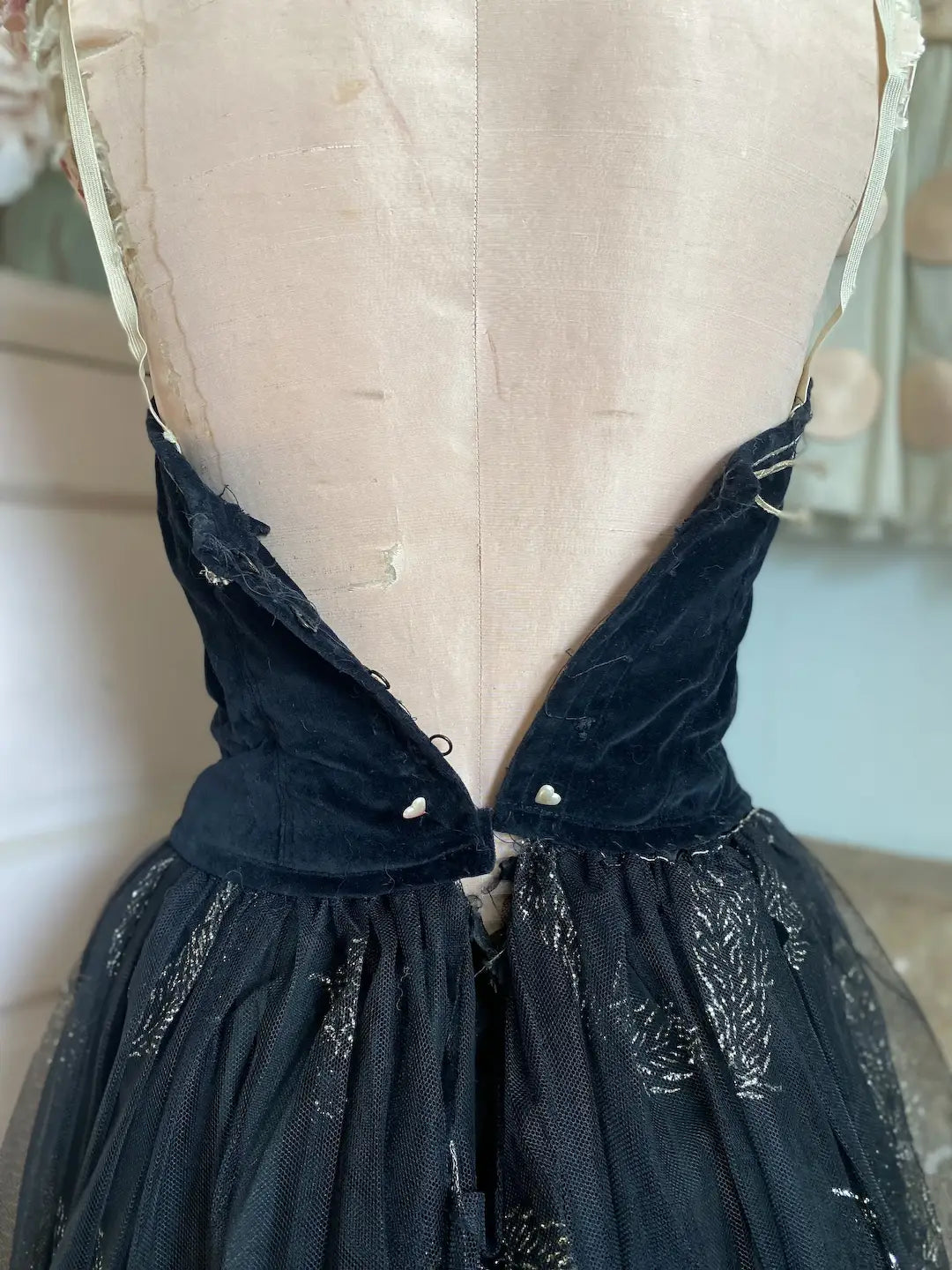 Vintage Ballet Dress Costume Black Velvet