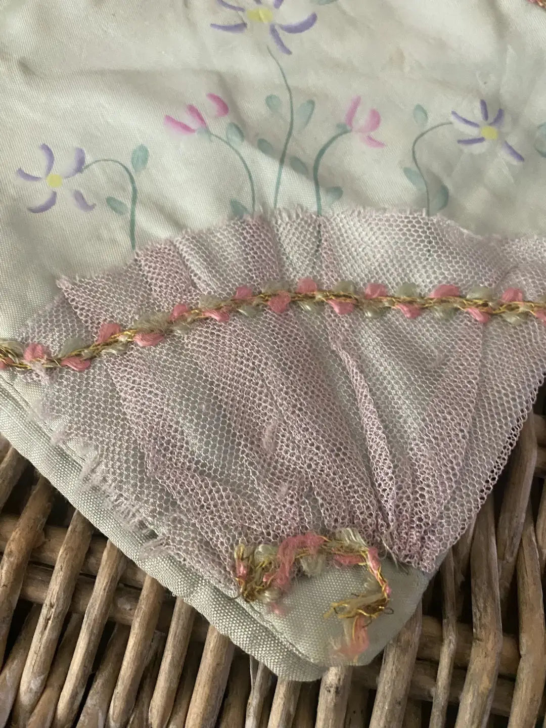 Vintage Pale Blue Hankie Holder