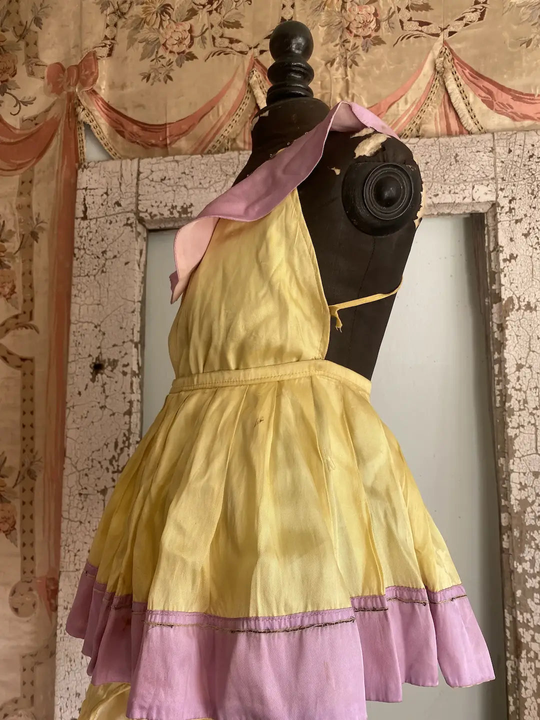 Vintage Theater Costume Romper Cape Collar Metal Sequins