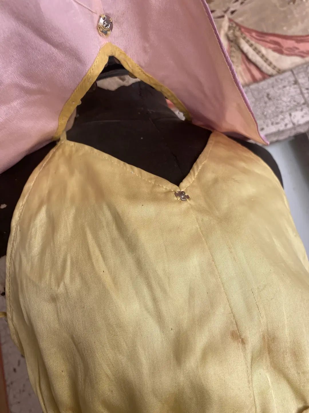 Vintage Theater Costume Romper Cape Collar Metal Sequins