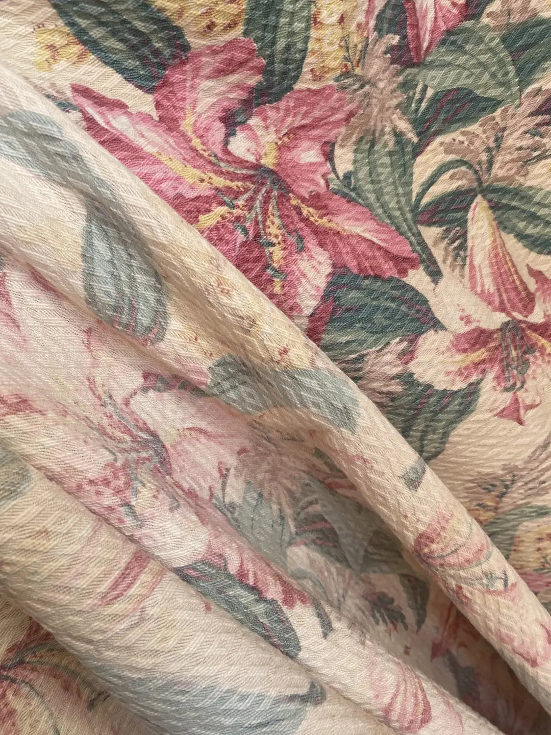 Vintage Fabric Panel Mid-Century Tropical Floral