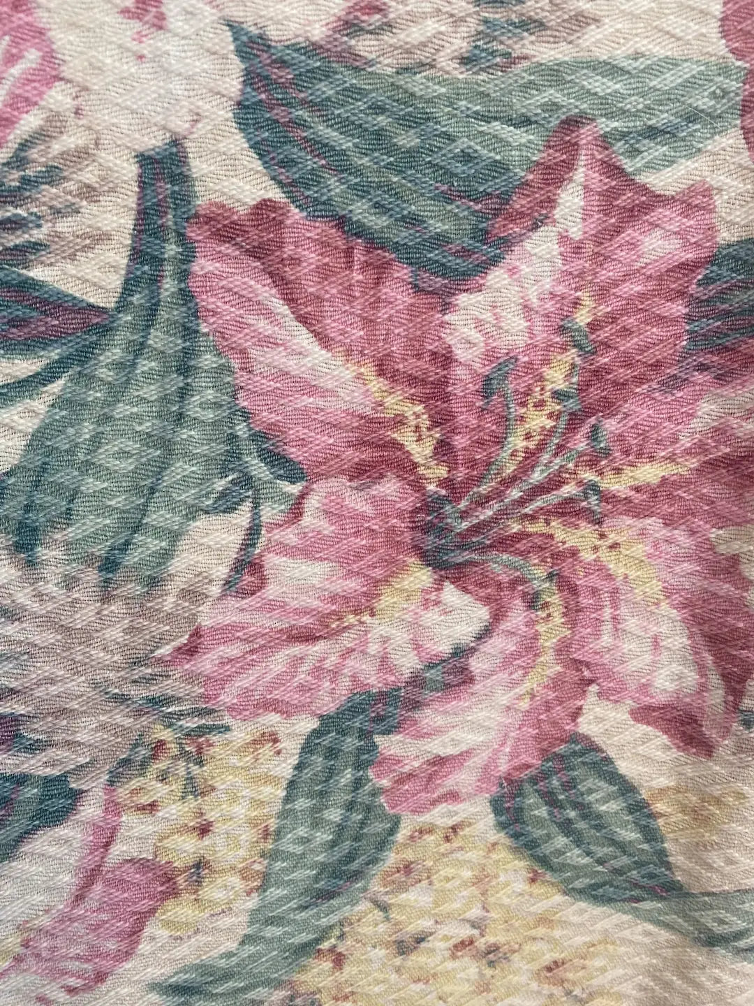 Vintage Fabric Panel Mid-Century Tropical Floral