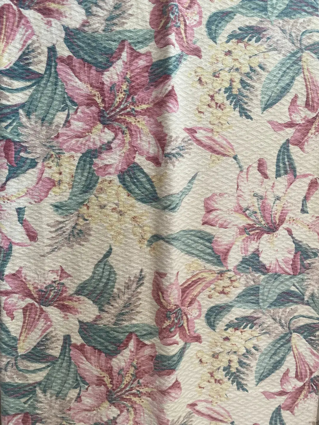 Vintage Fabric Panel Mid-Century Tropical Floral