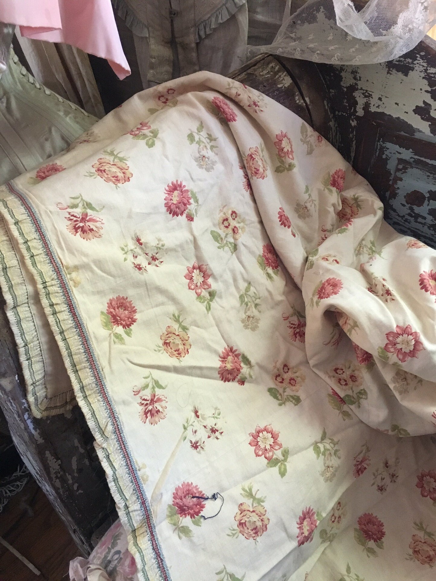 Pair Antique 10ft Chateau Curtain Panels