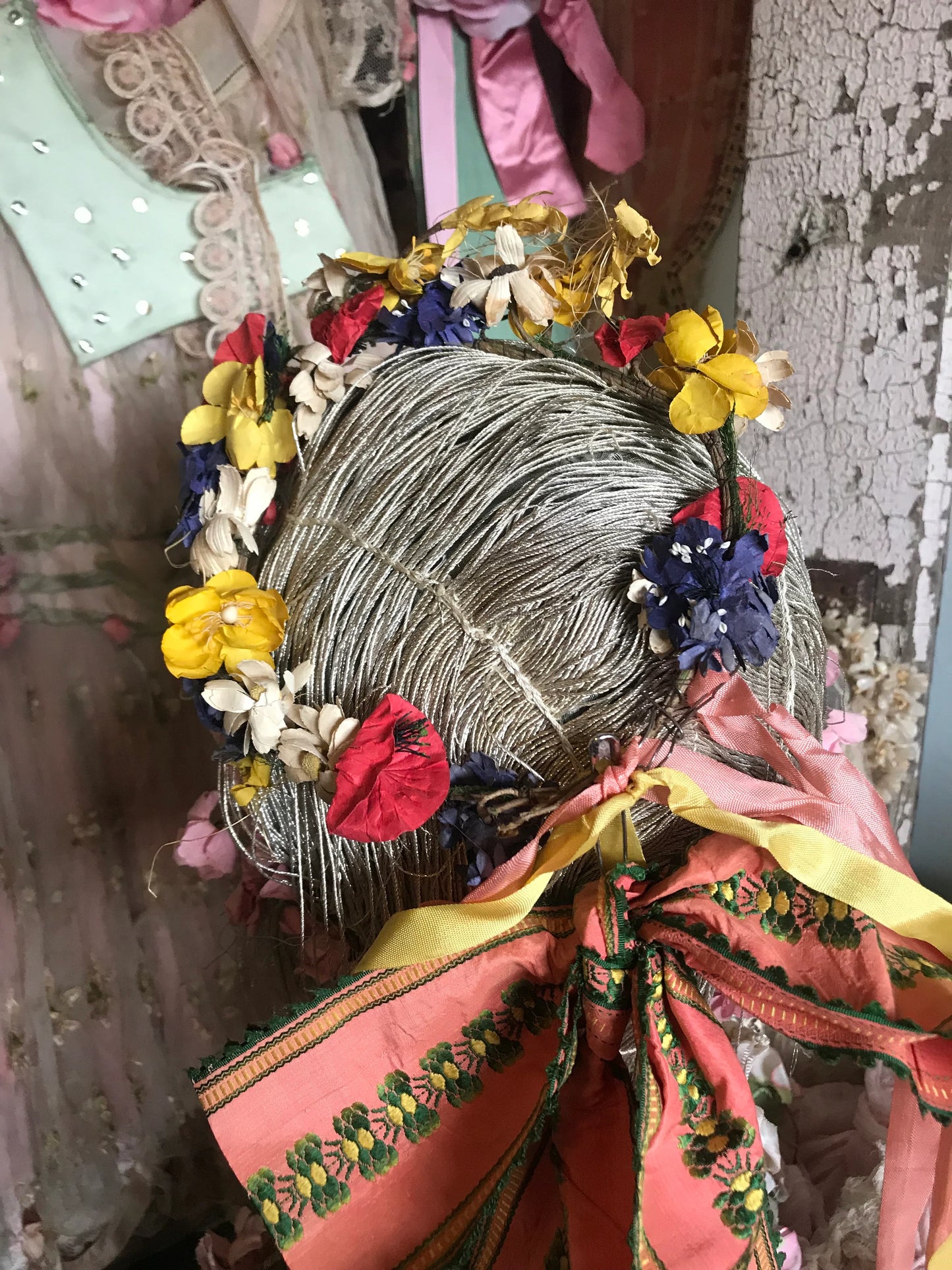 Antique Czech Millinery Flower Crown