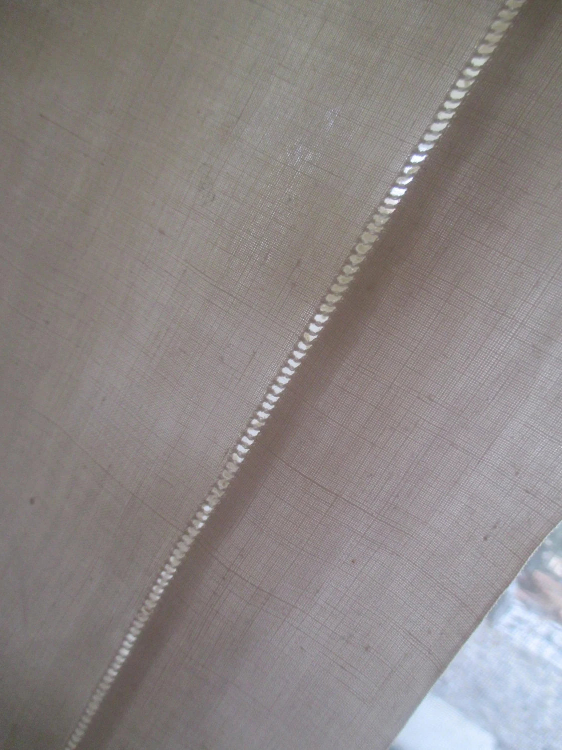 Antique Tablecloth White Linen Embroidered Eyelet Lace