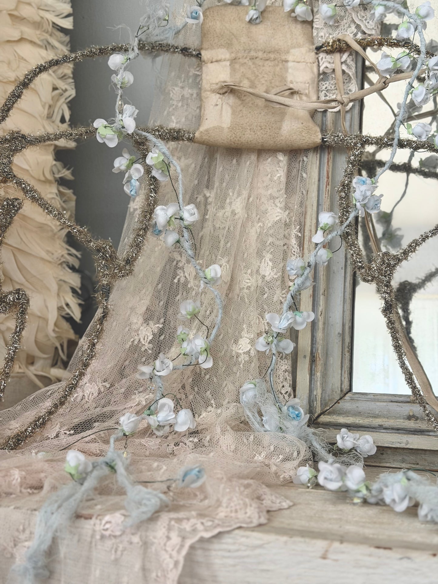 Blue Rose Flower Garland