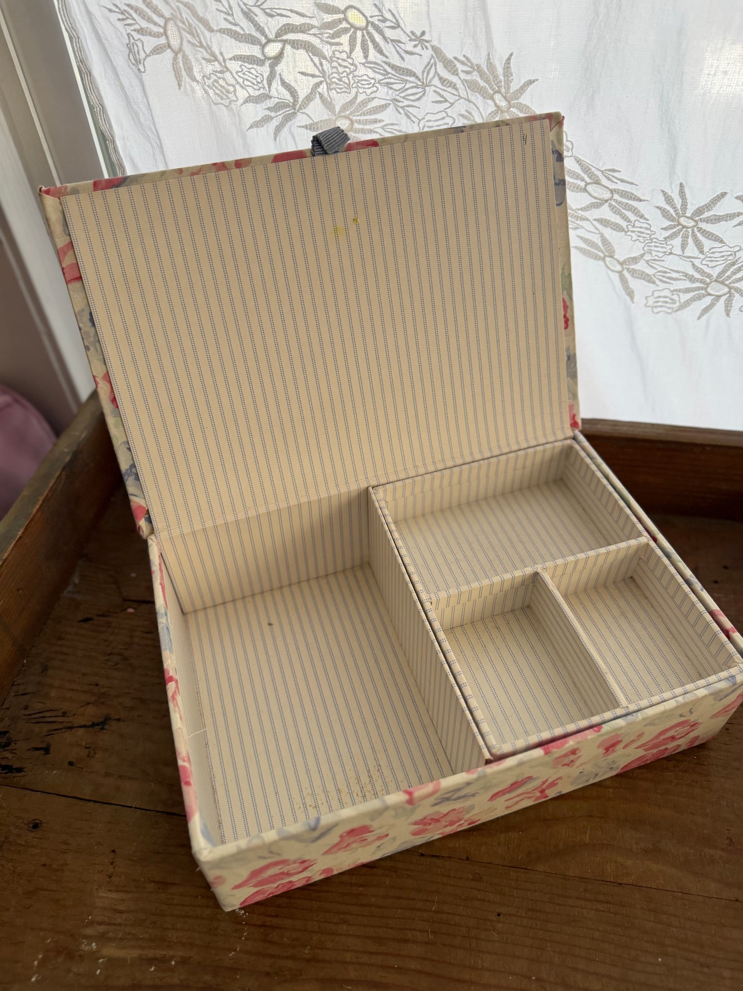 Vintage Floral Fabric Covered Box