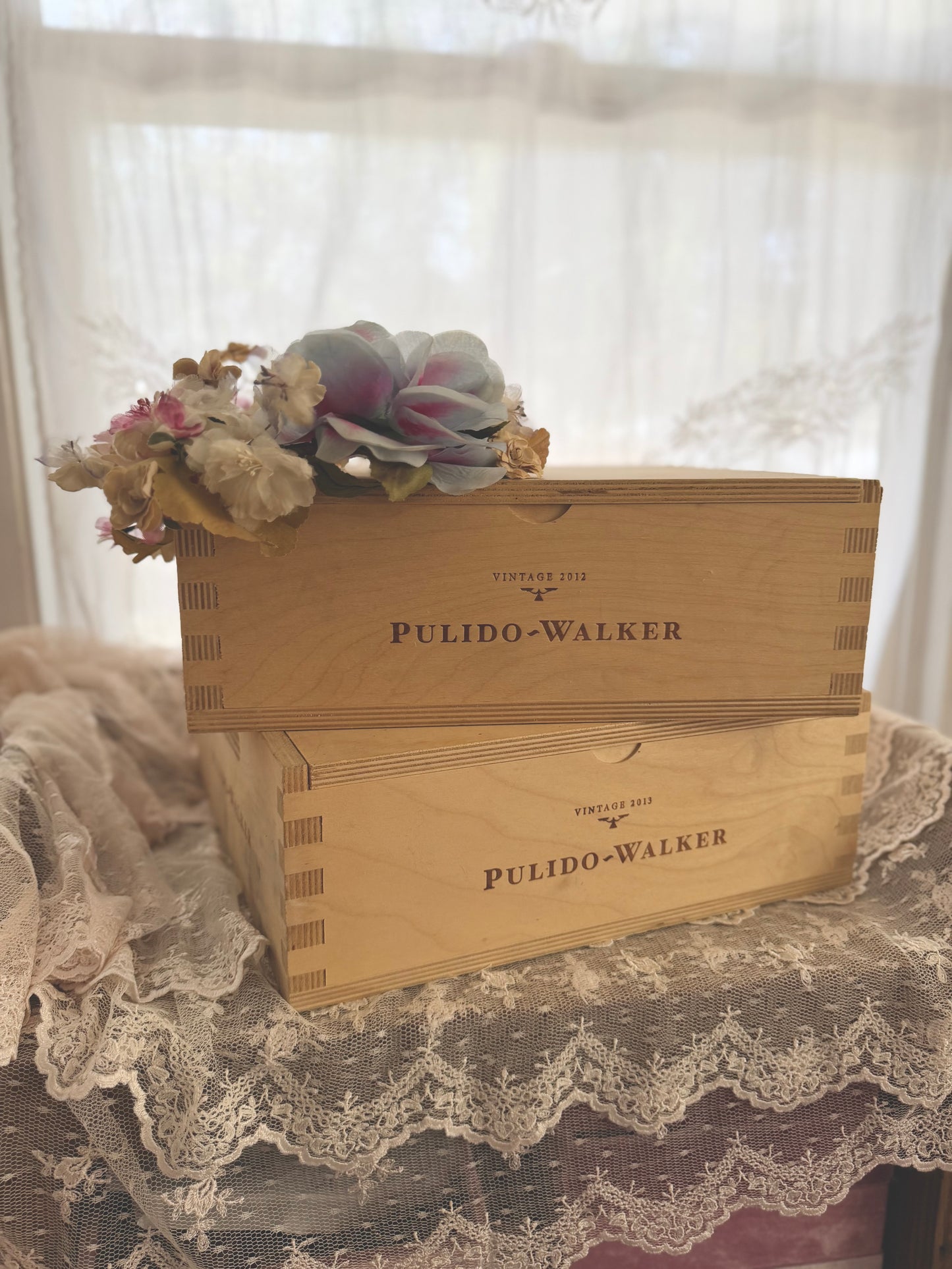Vintage Pulido Walker Wooden Wine Crate Box