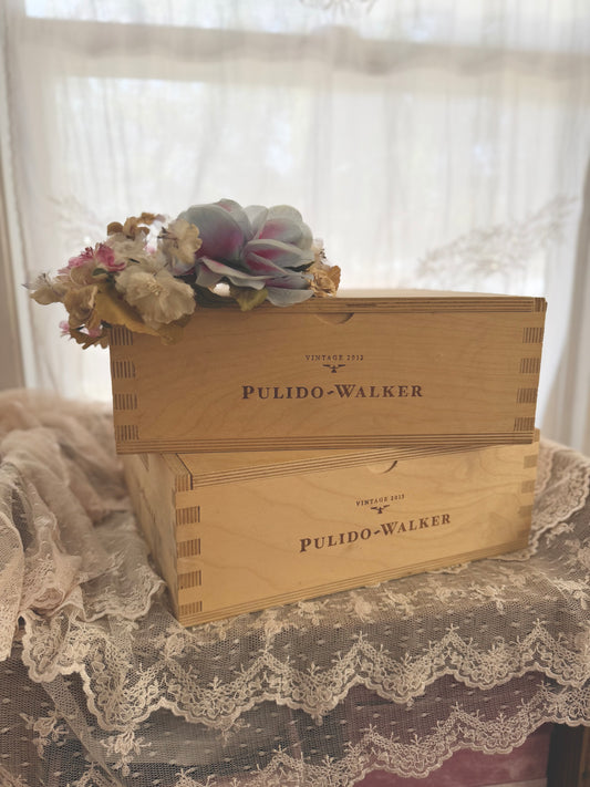 Vintage Pulido Walker Wooden Wine Crate Box