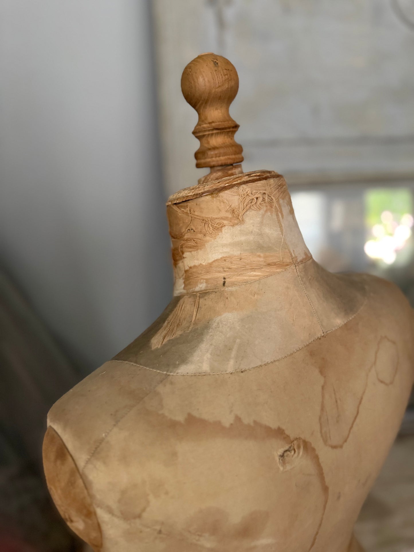 Antique French Stockman Mannequin Silk Collar