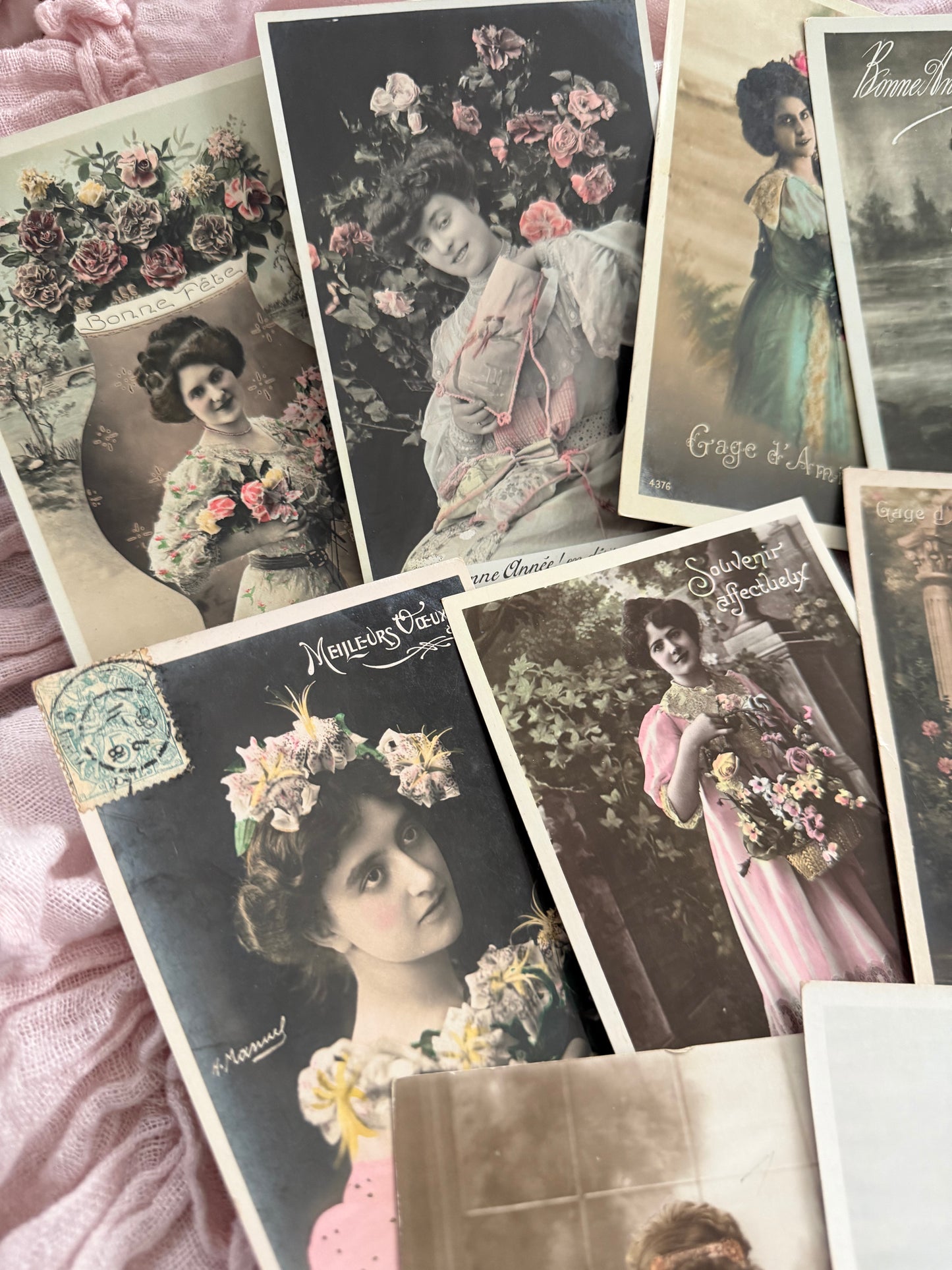 Antique Collection French Postcards Beautiful Women